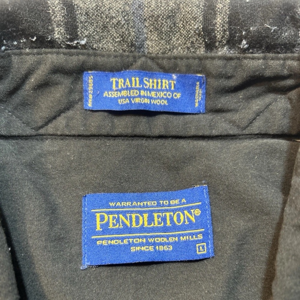 Pendleton Trail Shirt Large patch elbows virgin W… - image 2